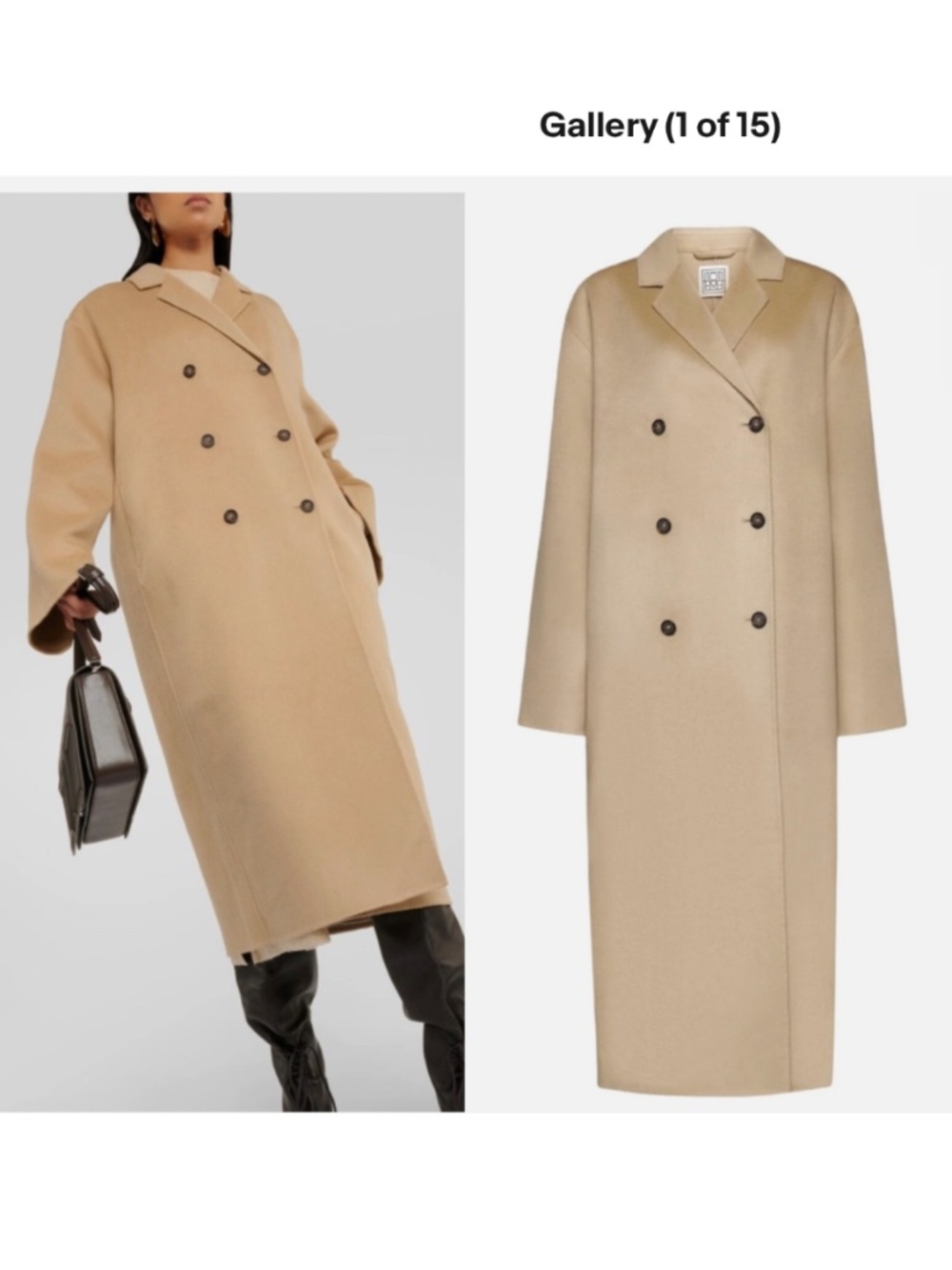 ★Org.$1420 100% Authentic!! NWT Toteme Oversized double-breasted wool coat EU38★